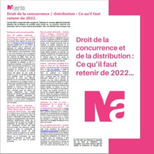 Bilan Droit Concurrence 2022